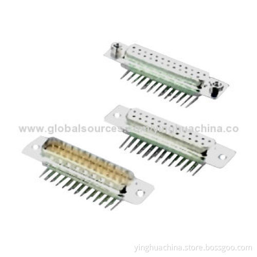 D-sub Connectors, PCB Right Angle 7.2mm Machined Pin, 09/15/25/37/50Pins, Male/Female Add/Fix Screws